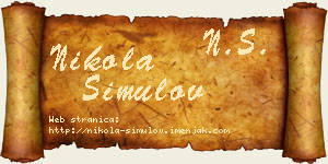 Nikola Simulov vizit kartica